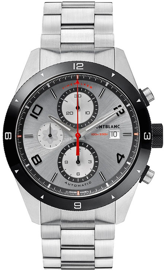MontBlanc TimeWalker Chronograph Watches Silver Self winding Automatic 116099 Watch