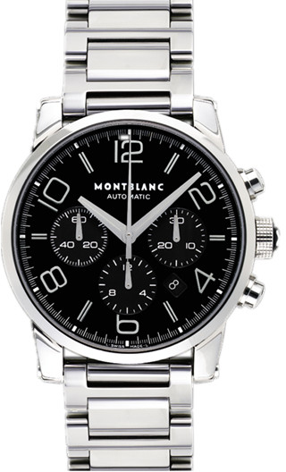 MontBlanc TimeWalker Chronograph Watches Mens Black Self winding Automatic 9668 Watch