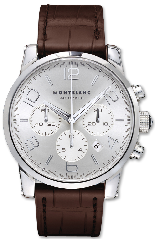 MontBlanc TimeWalker Chronograph Watches  Silver  9671 Watch