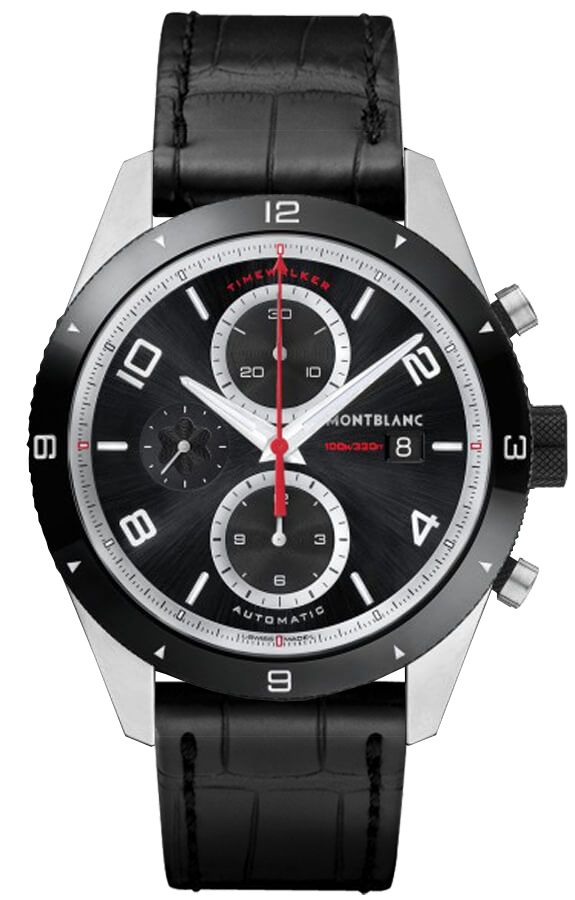 MontBlanc TimeWalker Chronograph Watches Mens Black Self winding Automatic 119327 Watch