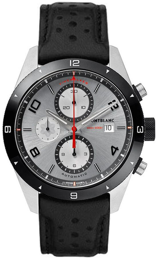 MontBlanc TimeWalker Chronograph Watches Mens Silver Self winding Automatic 116100 Watch