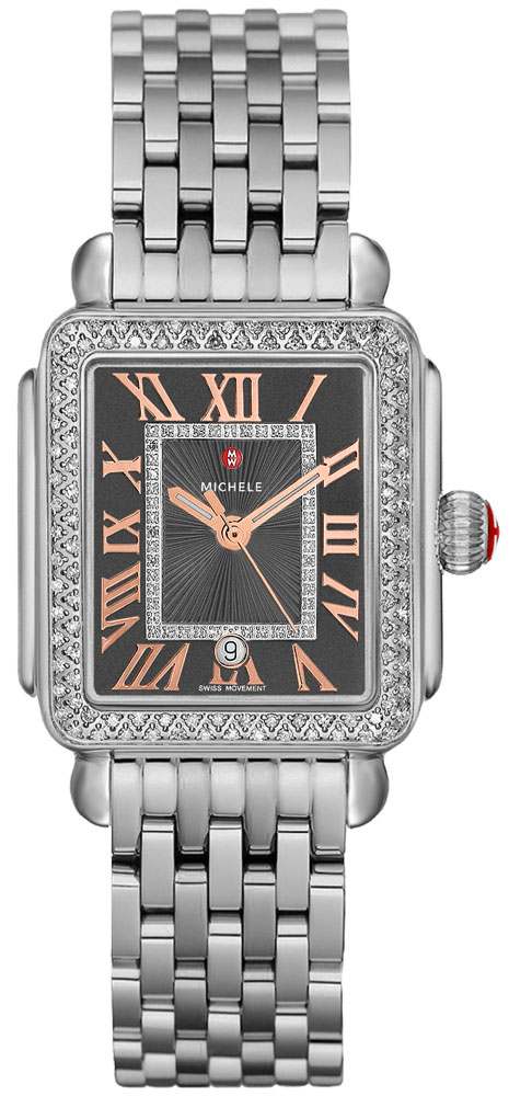 Michele Deco Collection Watches Ladies Grey Battery Operated Quartz MWW06G000005 Watch