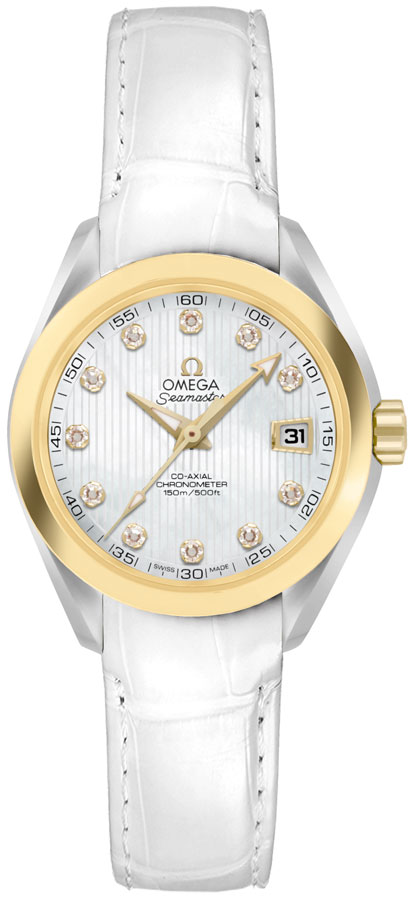 Omega Seamaster Aqua Terra Watches Ladies Pearl White Self winding Automatic 23123302055002 Watch
