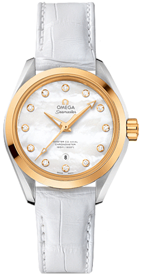 Omega Seamaster Aqua Terra Watches Ladies Pearl White Self winding Automatic Chronometer 23123342055002 Watch