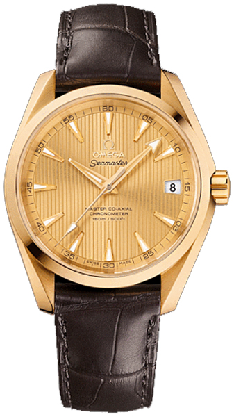 Omega Seamaster Aqua Terra Watches Mens Champagne Self winding Automatic Chronometer 23153392108001 Watch