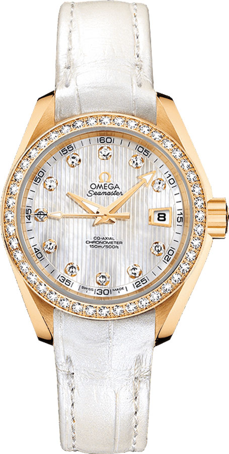 Omega Seamaster Aqua Terra Watches Ladies Pearl White Self winding Automatic 23158302055002 Watch