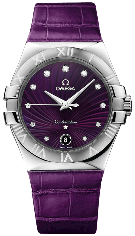 Omega Constellation Watches Purple Battery Operated Quartz 12313356060001 Watch