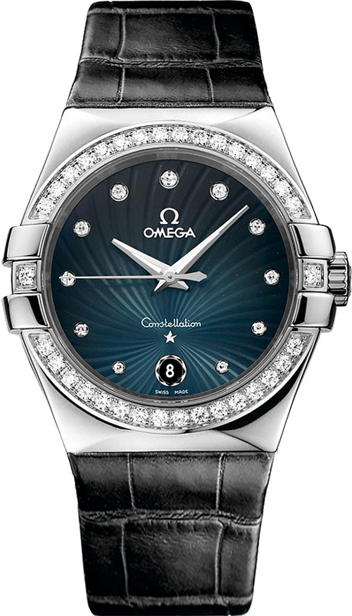 Omega Constellation Watches UNISEX Supernova Grey Dial Set with Diamonds Battery Operated Quartz 12318356056001 Watch
