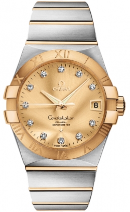 Omega Constellation Watches Mens Gold Self winding Automatic Chronometer 12320382158001 Watch