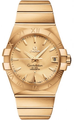 Omega Constellation Watches Mens Gold Self winding Automatic Chronometer 12350382108001 Watch