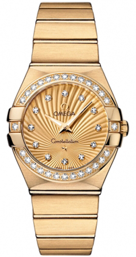 Omega Constellation Watches Ladies Gold Battery Operated Quartz 12355276058001 Watch