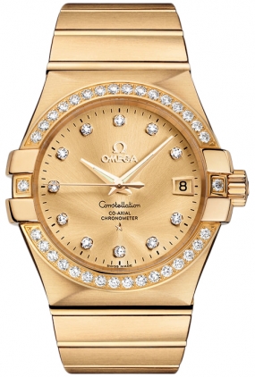 Omega Constellation Watches Mens Gold Self winding Automatic Chronometer 12355352058001 Watch