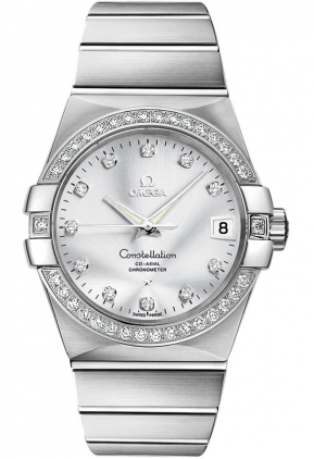 Omega Constellation Watches Mens Silver Self winding Automatic Chronometer 12355382152003 Watch