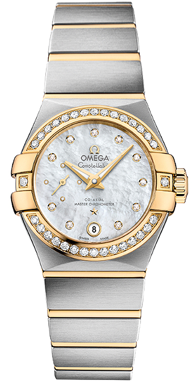 Omega Constellation Watches  Mother of Pearl White Dial Set with Diamonds Self winding Automatic 12725272055002 Watch