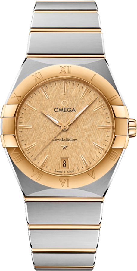 Omega Constellation Watches Unisex Silk-embossed Champagne Battery Operated Quartz 13120366008001 Watch