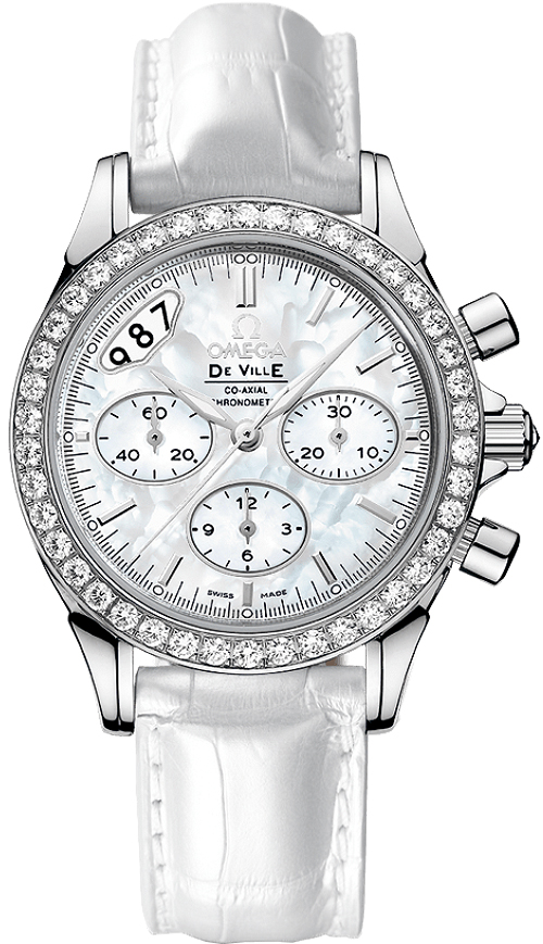 Omega De Ville Watches Ladies Mother of Pearl White Self winding Automatic 42218355005002 Watch
