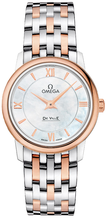 Omega De Ville Watches Ladies Mother of Pearl White Battery Operated Quartz 42420276005002 Watch