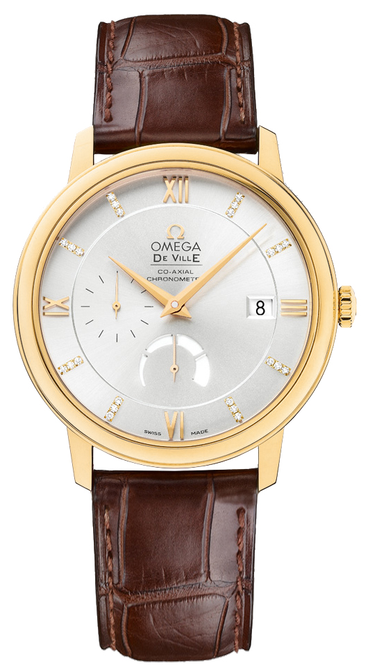 Omega De Ville Watches Mens Silver Dial Set with Diamonds 42453402152001 Watch