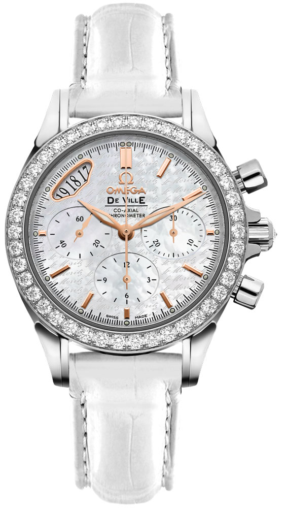 Omega De Ville Watches Ladies Pearl White Self winding Automatic 42218355005001 Watch