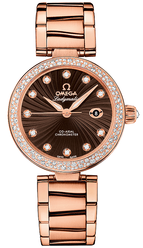 Omega De Ville Watches Ladies Brown Dial Set with Diamonds 42565342063001 Watch