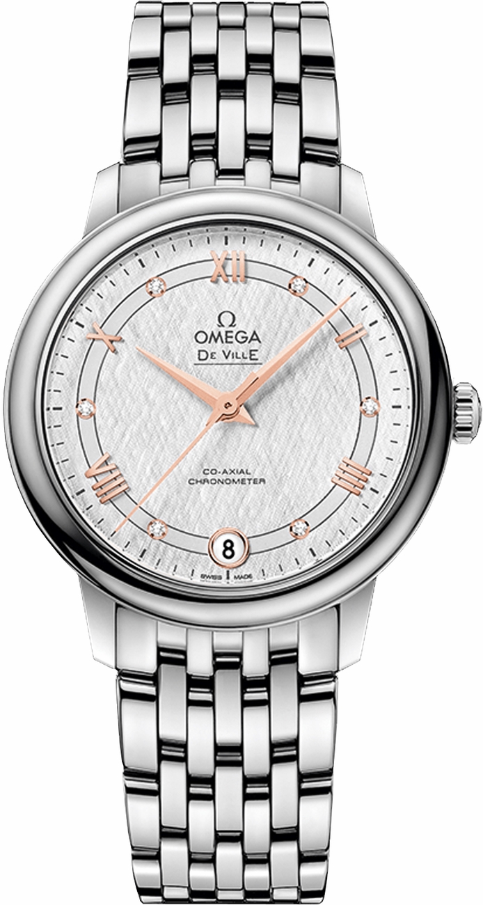 Omega De Ville Watches Ladies Silver White Self winding Automatic Chronometer 42410332052001 Watch