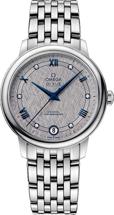 Omega De Ville Watches Ladies Opaline Grey Dial with SilkLike Pattern Self winding Automatic Chronometer 42410332056002 Watch