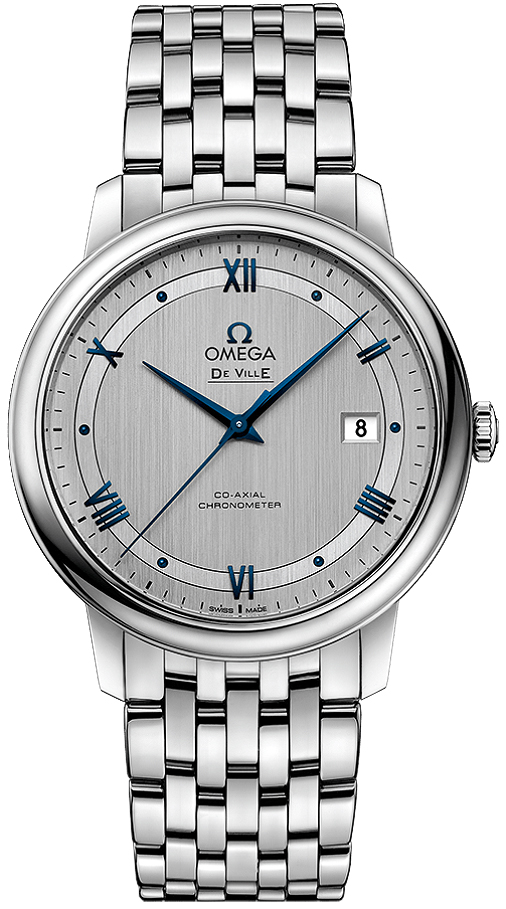 Omega De Ville Watches Mens Deepbrushed Rhodium Silver Self winding Automatic Chronometer 42410402002001 Watch