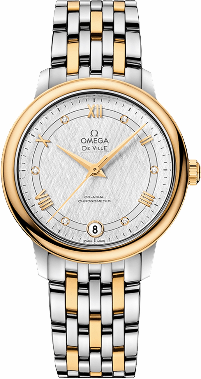 Omega De Ville Watches Ladies White Opaline Silver Self winding Automatic 42420332052001 Watch