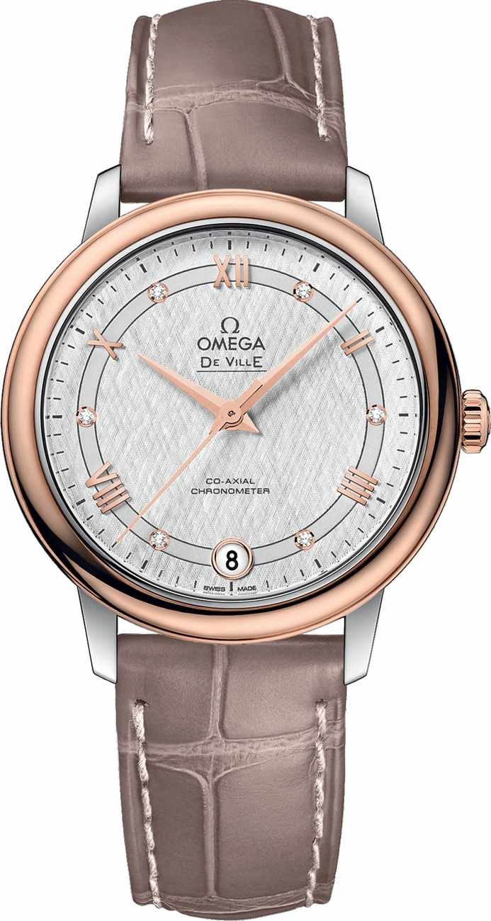 Omega De Ville Watches Ladies White Opaline Silver Self winding Automatic Chronometer 42423332052002 Watch