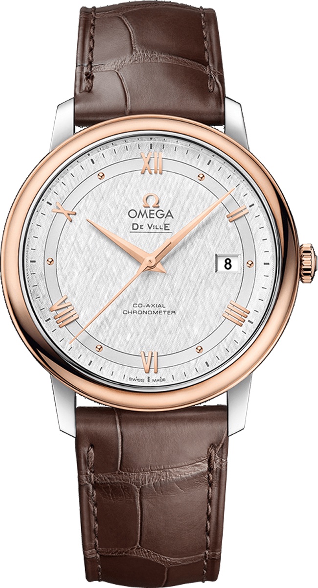 Omega De Ville Watches Mens SilkPatterned White Opaline Silver Self winding Automatic Chronometer 42423402002002 Watch