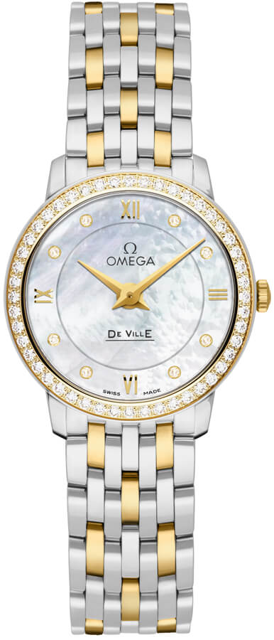 Omega De Ville Watches Ladies Mother of Pearl White Dial Set with Diamonds  42425276055001 Watch