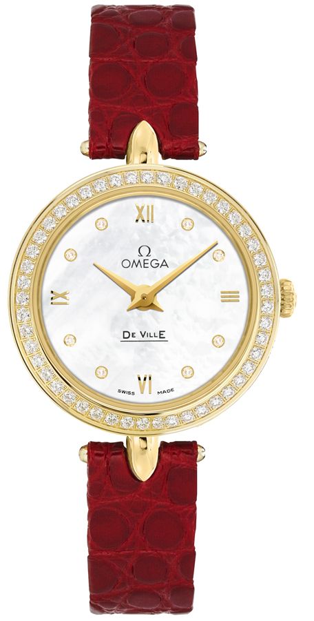 Omega De Ville Watches  White Mother of Pearl Battery Operated Quartz 42458276055001 Watch
