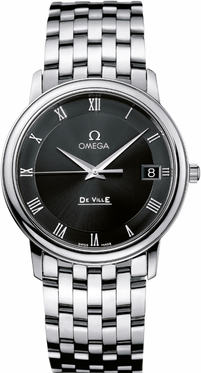 Omega De Ville Watches Ladies TwoTone Black Battery Operated Quartz 45105200 Watch