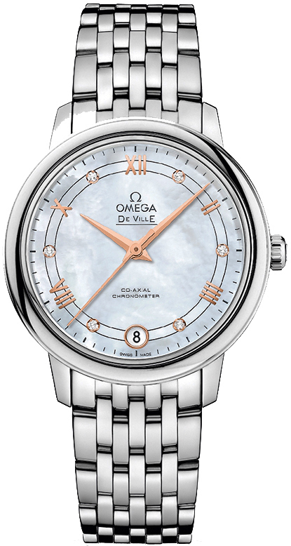 Omega De Ville Watches Ladies Pearl White Self winding Automatic 42410332055002 Watch