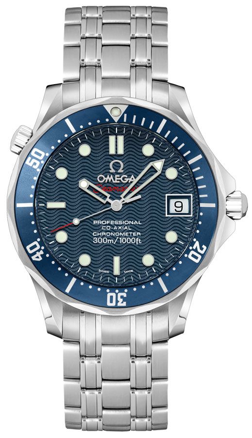 Omega Seamaster Watches Ladies Wave Patterned Blue Self winding Automatic 22228000 Watch
