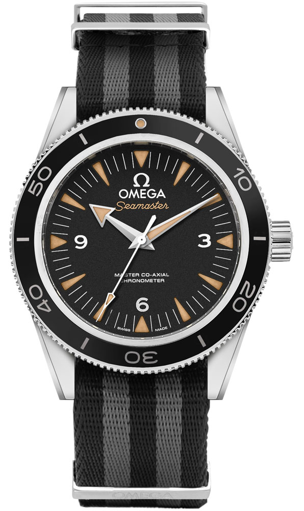 Omega Seamaster Watches Mens SandBlasted Black Self winding Automatic 23330412101001-NATO Watch