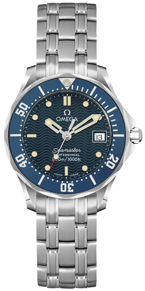 Omega Seamaster Watches Ladies Wavepatterned Blue Battery Operated Quartz 25838000 Watch