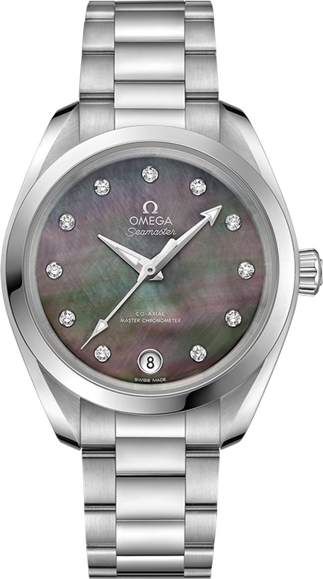 Omega Seamaster Aqua Terra Watches Ladies Tahiti Mother of Pearl Grey Self winding Automatic Chronometer 22010342057001 Watch