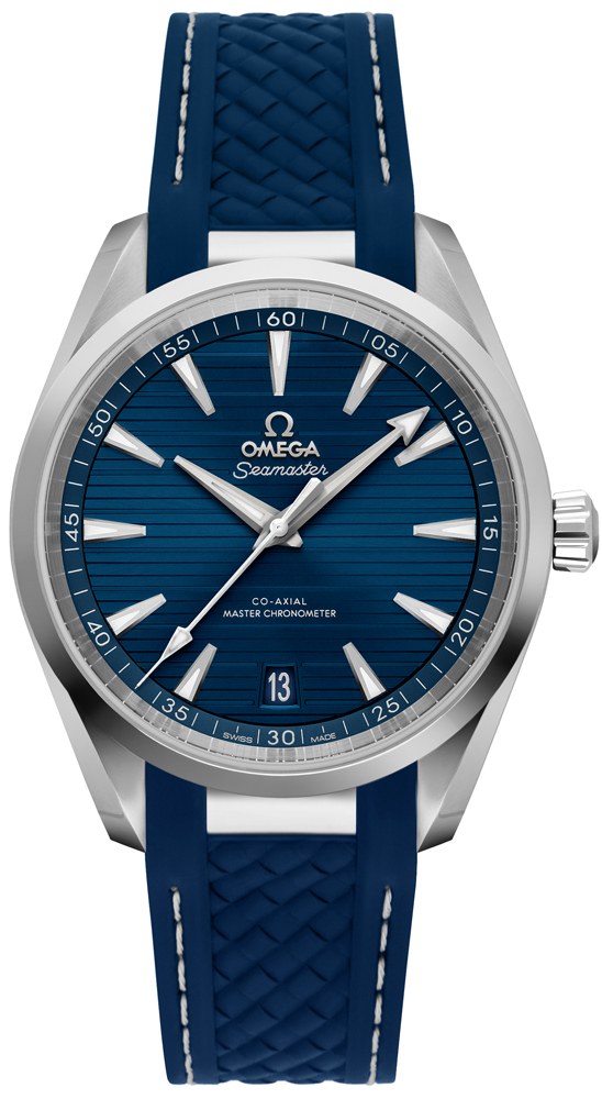 Omega Seamaster Aqua Terra Watches Mens Horizontal Teak Pattern Blue Self winding Automatic Chronometer 22012382003001 Watch
