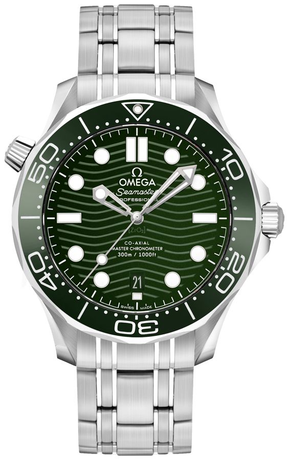 Omega Seamaster Watches Mens Green Self winding Automatic Chronometer 21030422010001 Watch