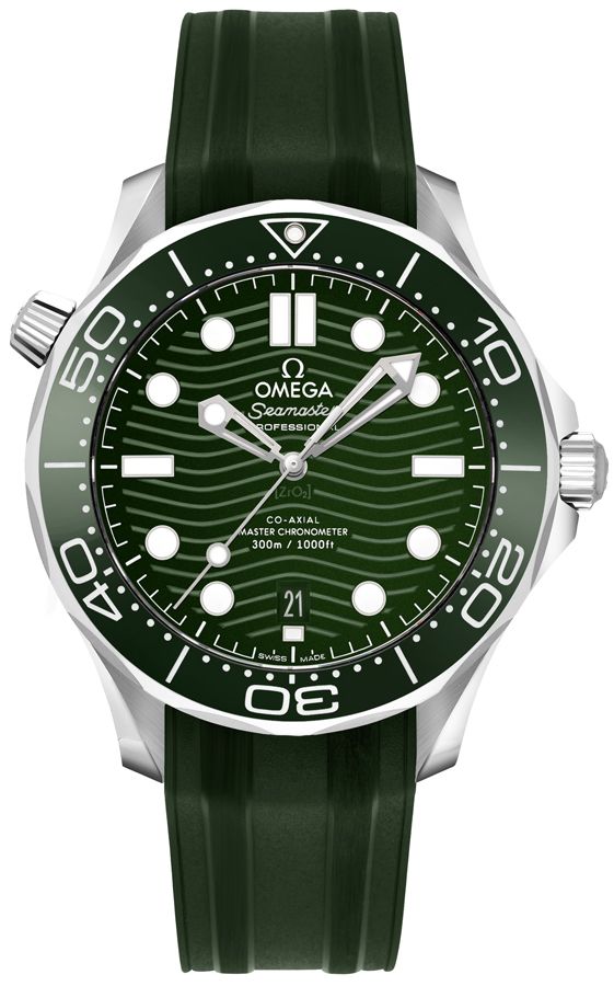 Omega Seamaster Watches Mens Green Self Winding Automatic 21032422010001 Watch