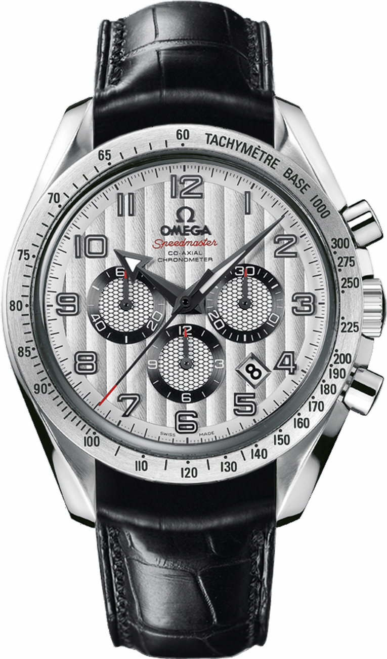 Omega Speedmaster Watches Mens Geneva Waves Patterned Silver Self winding Automatic Chronometer 32113445002001 Watch