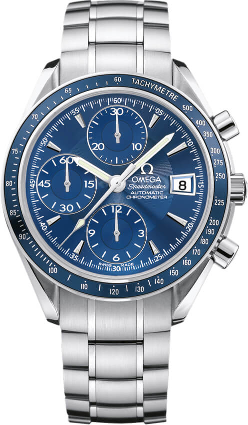 Omega Speedmaster Watches Mens Blue Self winding Automatic Chronometer 32128000 Watch