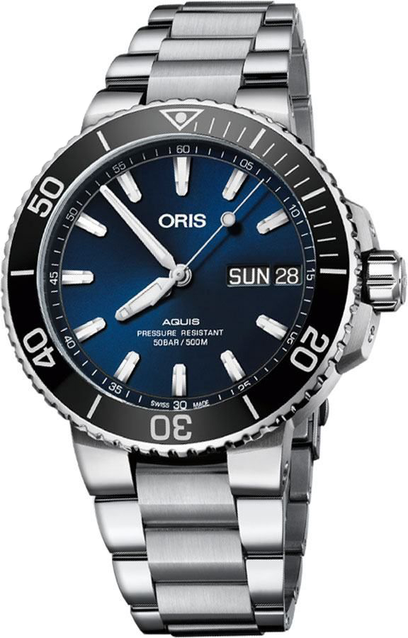 Oris Diving Watches Mens Blue Self winding Automatic 75277334135MB Watch
