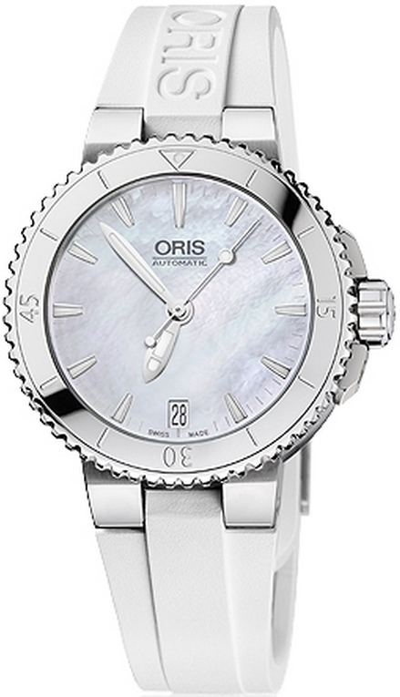 Oris Diving Watches Ladies Mother of Pearl White Self winding Automatic 73376524151RS Watch