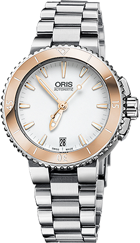 Oris Diving Watches Ladies White Self winding Automatic 73376524356MB Watch