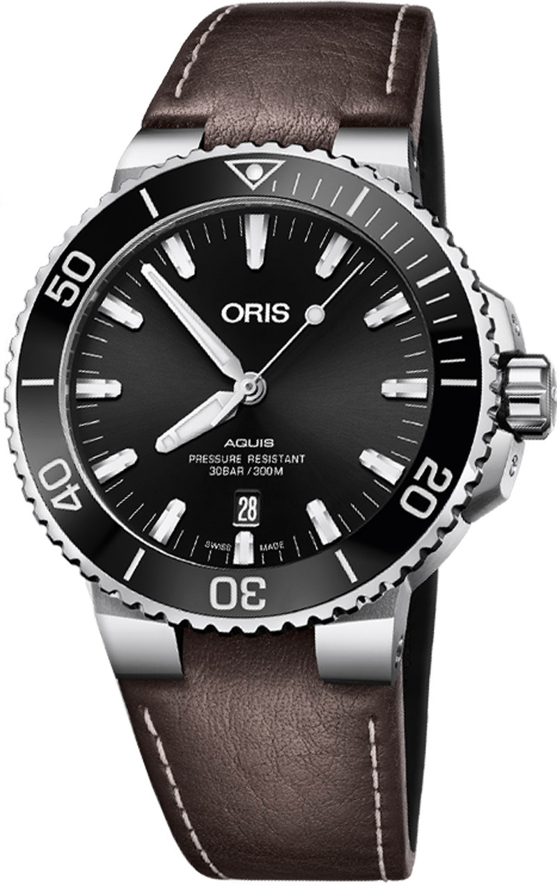Oris Diving Watches Mens Black Self winding Automatic 73377304134LS Watch