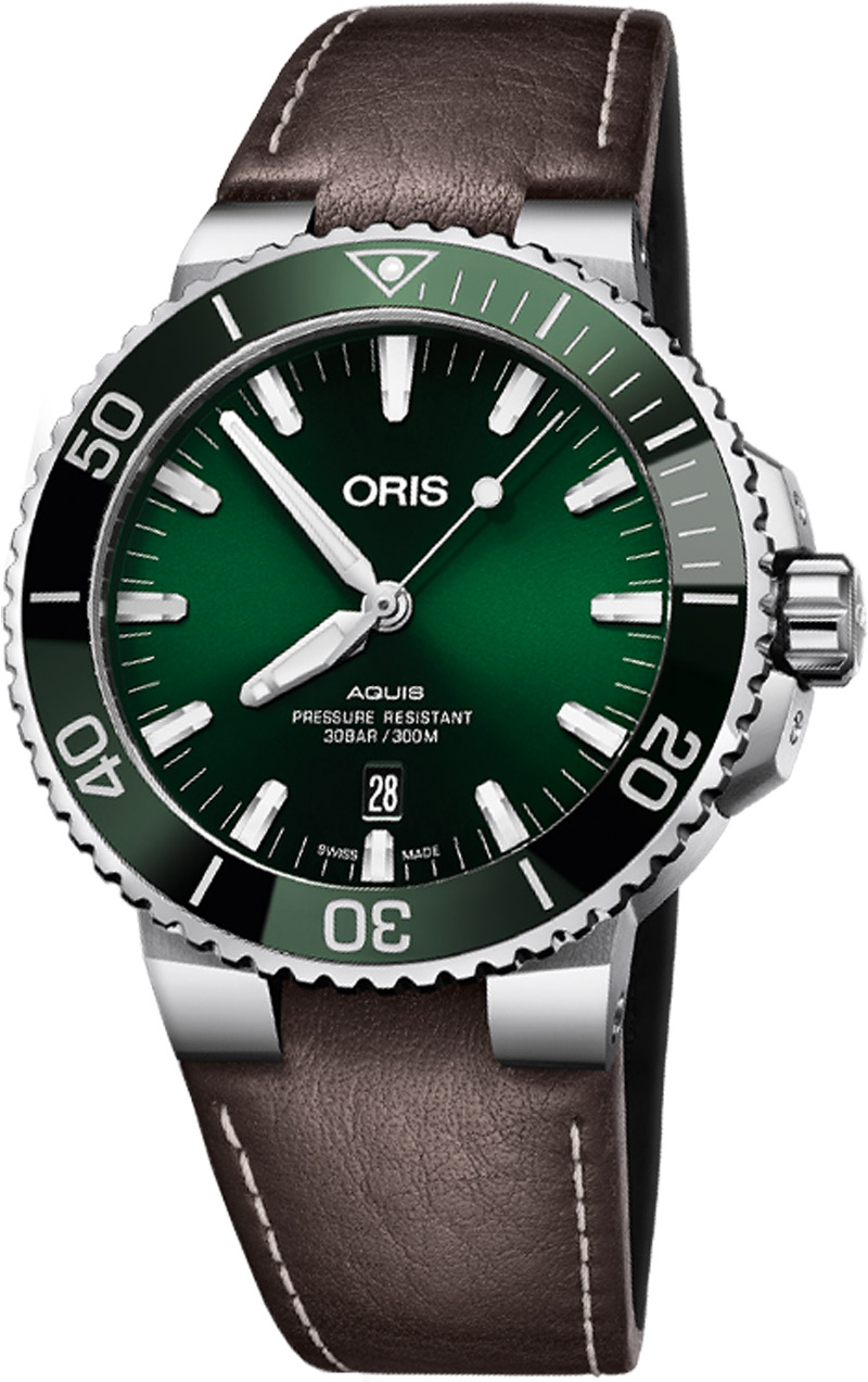 Oris Diving Watches Mens Green Self winding Automatic 73377304157LS Watch