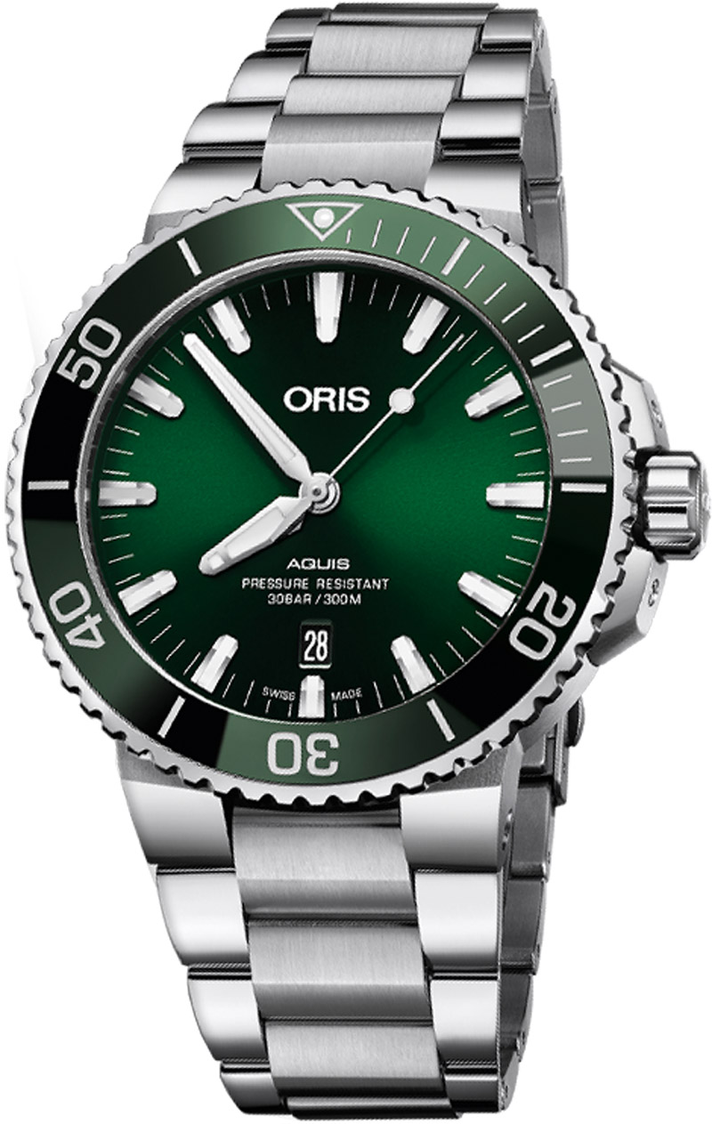 Oris Diving Watches Mens Green Self winding Automatic 73377304157MB Watch