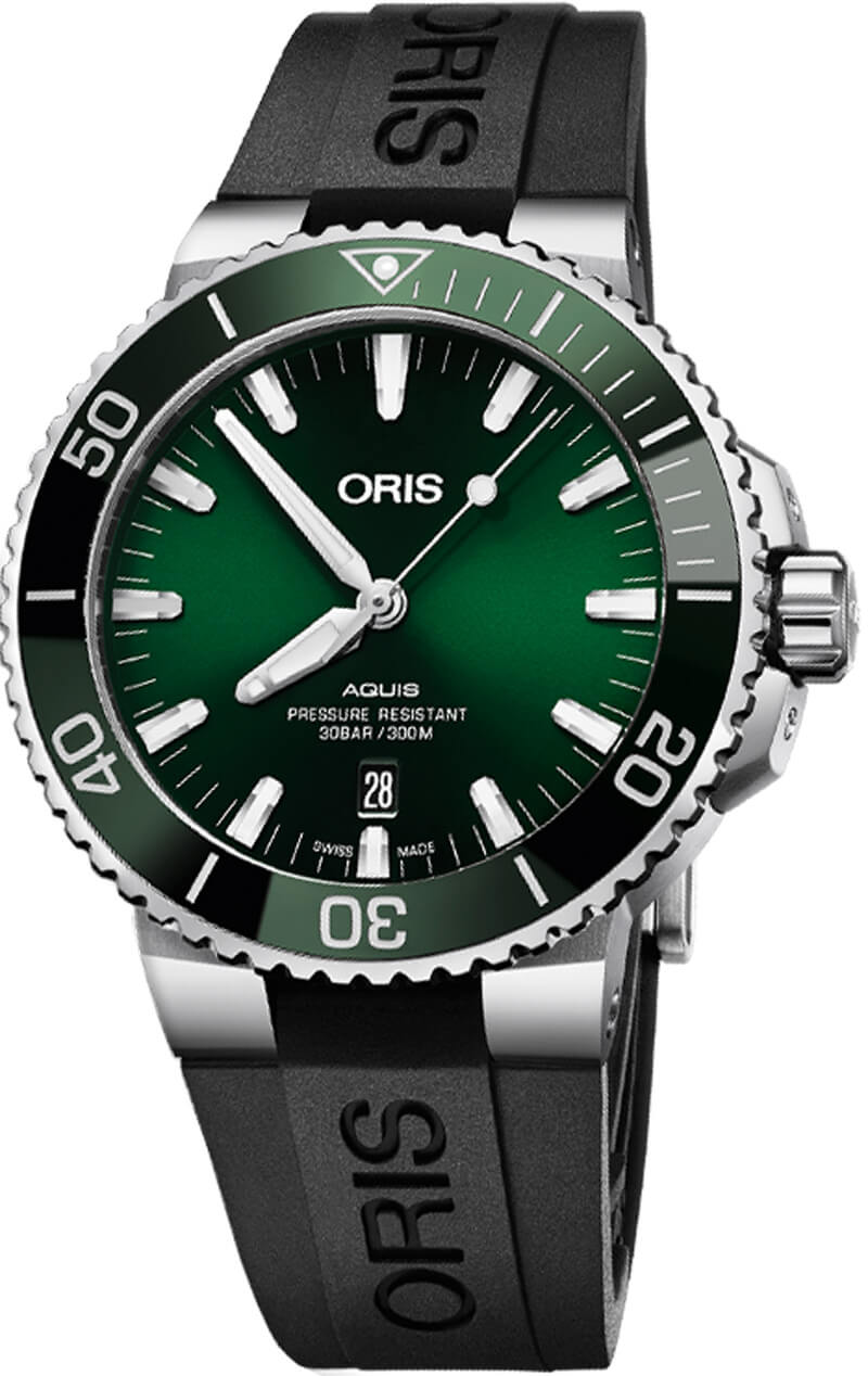 Oris Diving Watches Mens Green Self winding Automatic 73377304157RS Watch